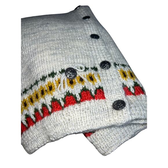 Vintage Icelandic Norwegian Style fairisle handmade women Cardigan Wool Sweater - Picture 9 of 9